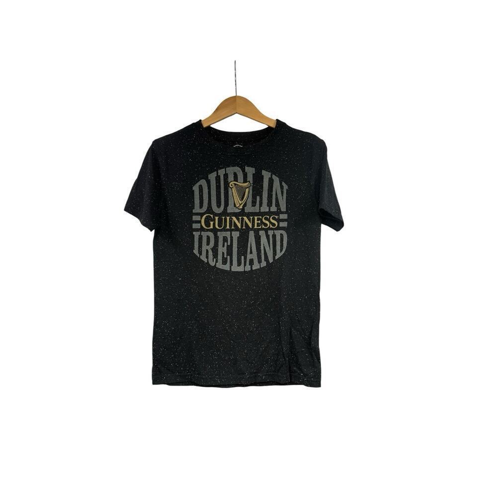 Guinness Beer Shirt Womens T Shirt Black Speckled Short Sleeve Dublin XL